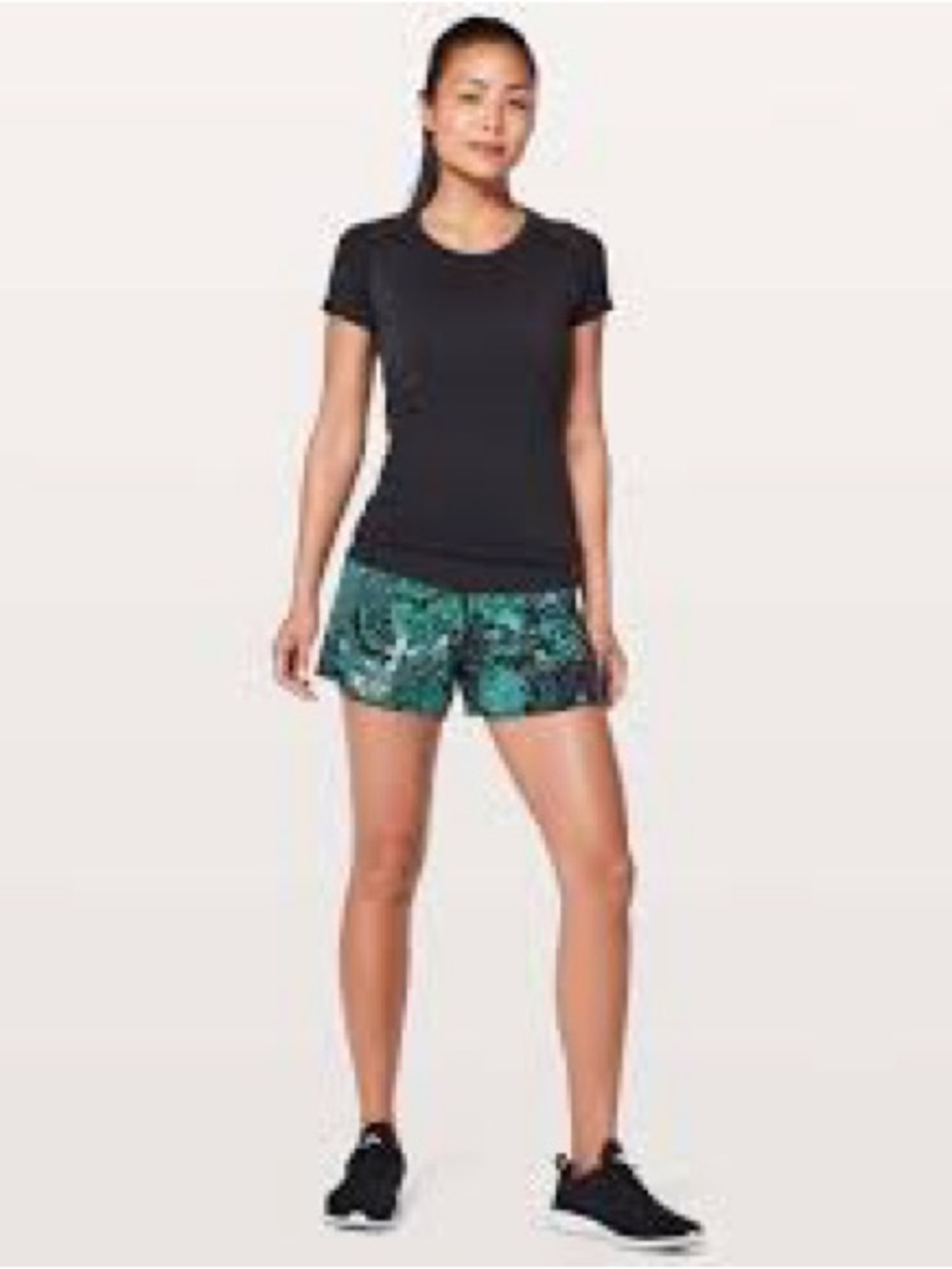 lululemon athletica Run time shorts in Memoir Multi Green/Black